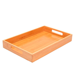 2666 Bandeja Retangular de Bambu com Alça 36×22×4,5cm