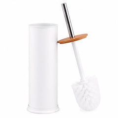4332 Escova Sanitária c/ Tampa de Bambu e Suporte Soft 9,5×9,5×38 cm