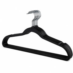 Cabide de Plástico Preto 45x22,5cm Slim Kit 10 peças