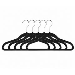 Cabide de Veludo Infantil 30x21cm Preto Kit  5 Peças