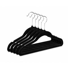 Cabide de veludo 44x 23,5cm Preto Kit 5 Peças