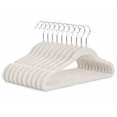 Cabide de veludo 44x23,5cm Bege/off-withe Kit 10 Peças