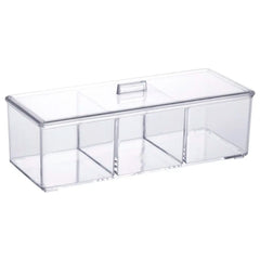 1198 Organizador Trio Cosméticos, porta algodão cotonete com Divisórias Elegance