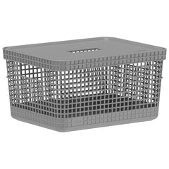Cesto Grid 8L c/ Tampas - Chumbo