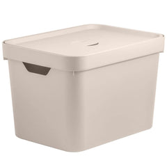 Caixa Cube 18L M Alta c/tampa Bege