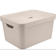 Caixa Cube 32 L G Alta c/Tampa Bege